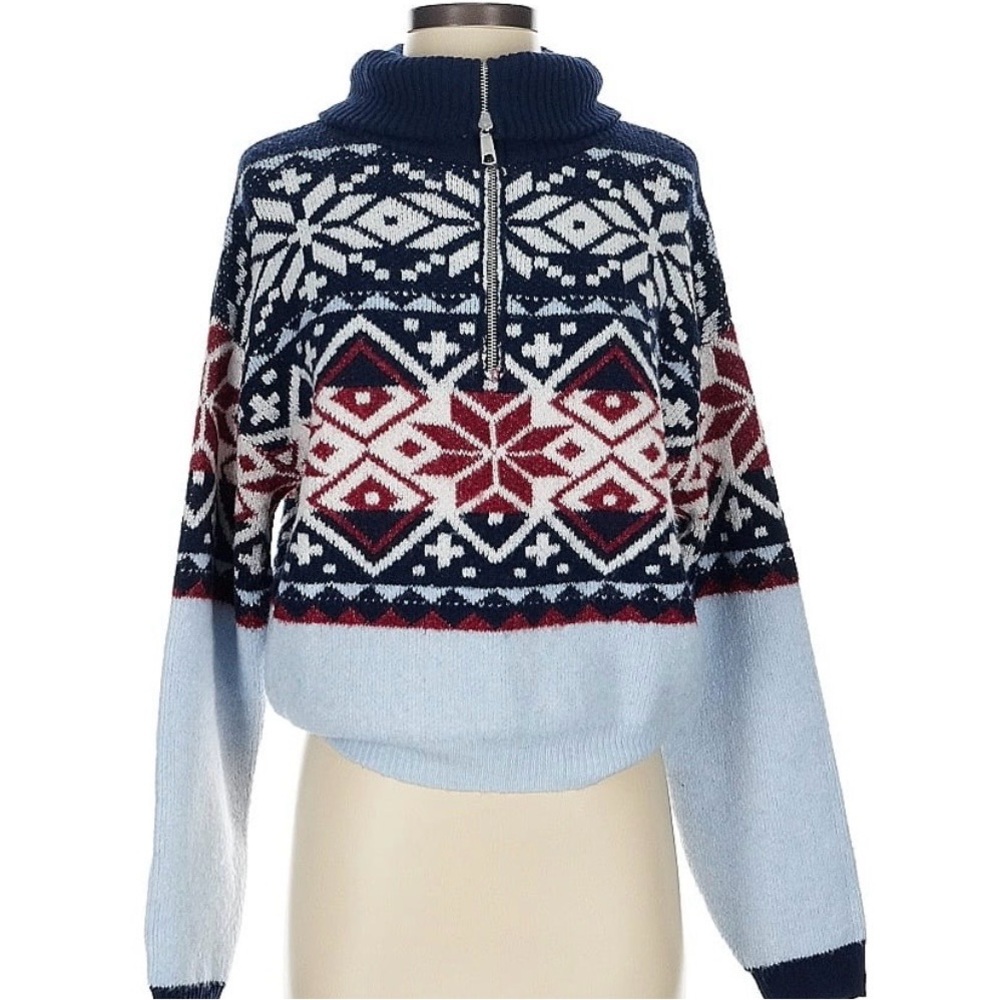 BP Half Zip Crop Sweater